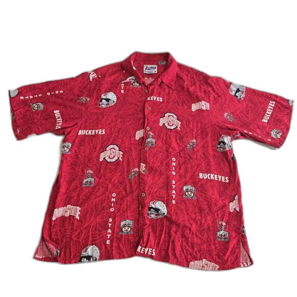 Rayn Spooner Ohio State Shirt Mens XL Buckeyes OSU Hawaiian Brutus Football - Picture 1 of 9